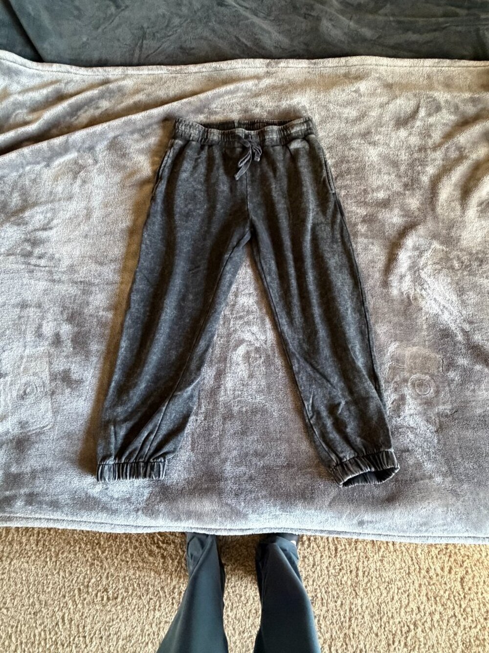 Very GUC Mono B Cropped Acid Wash Joggers Black Size Medium